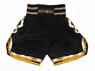 Boxing Shorts, Boxing Trunks : KNBSH-201-Black-Gold
